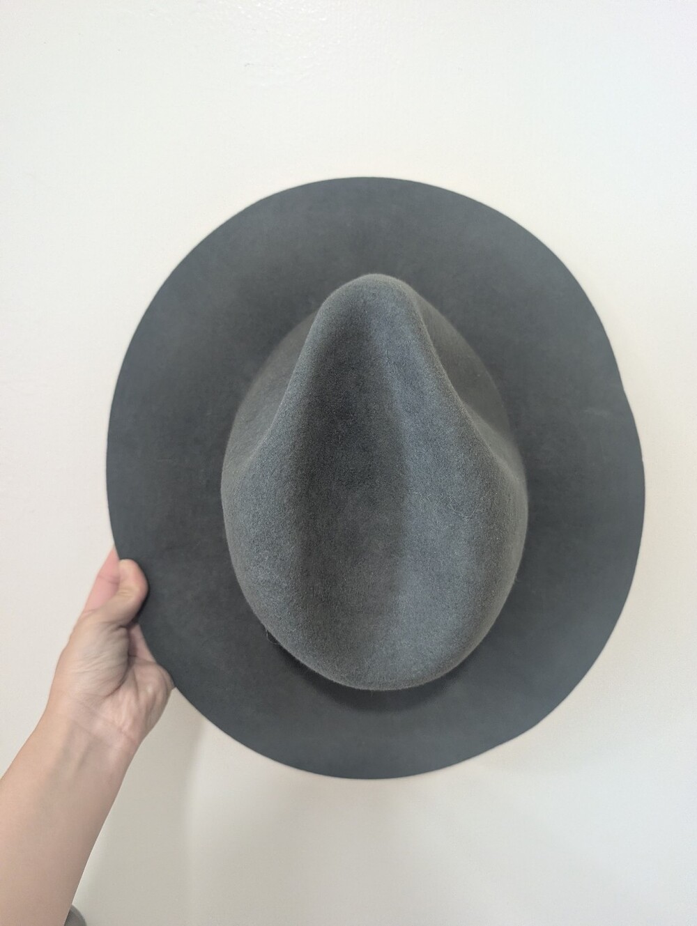 Gigi Pip Grey Felt Tall Fedora Hat